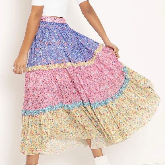 Black milk Pegasus Prairie Tier Frill Midaxi Skirt - Picture 2 of 4